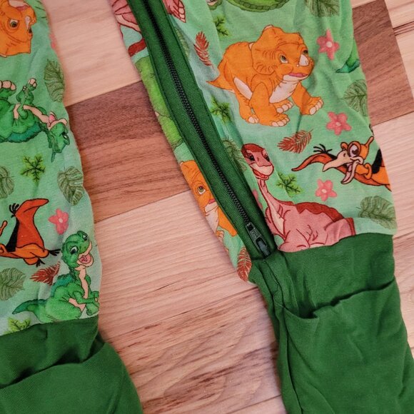 SHOWSTOPPERS DINOSAUR ONE PIECE ZIP LONG SLEEVE BAMBOO ROMPER SIZE 4T - Picture 6 of 10
